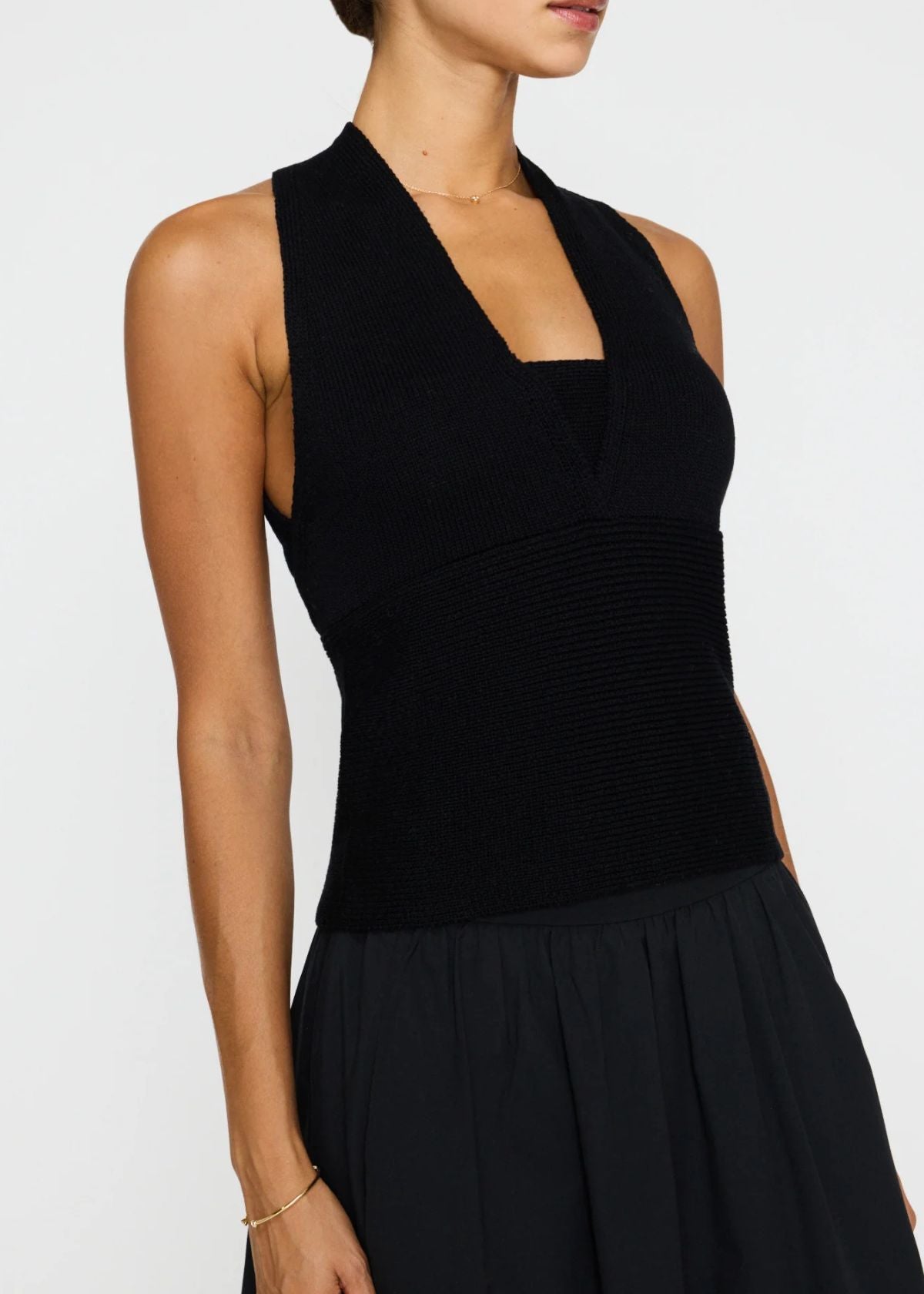 BROCHU WALKER Ramona Halter Top - Black Onyx