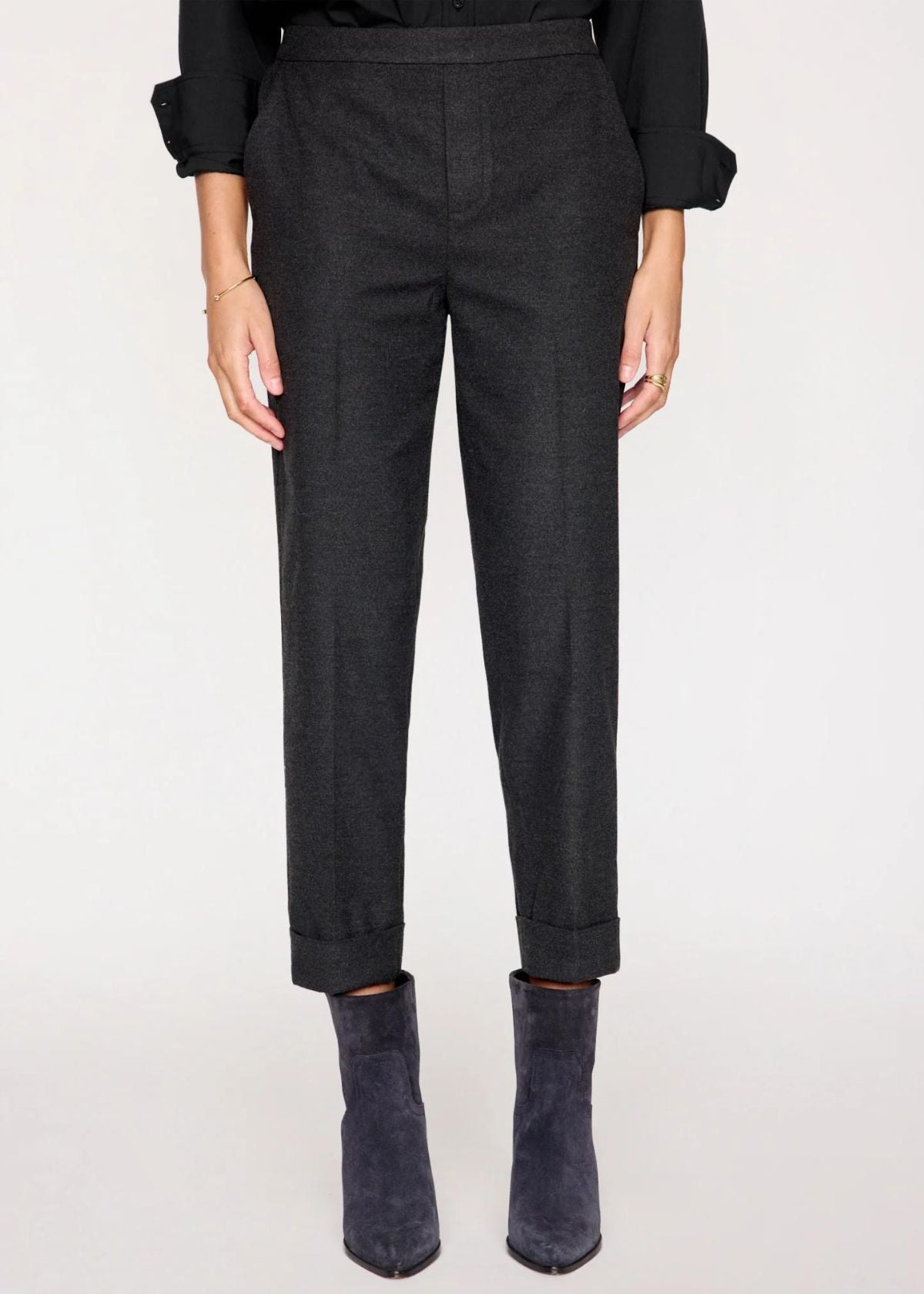 BROCHU WALKER Westport Brushed Pant - Dark Charcoal Melange