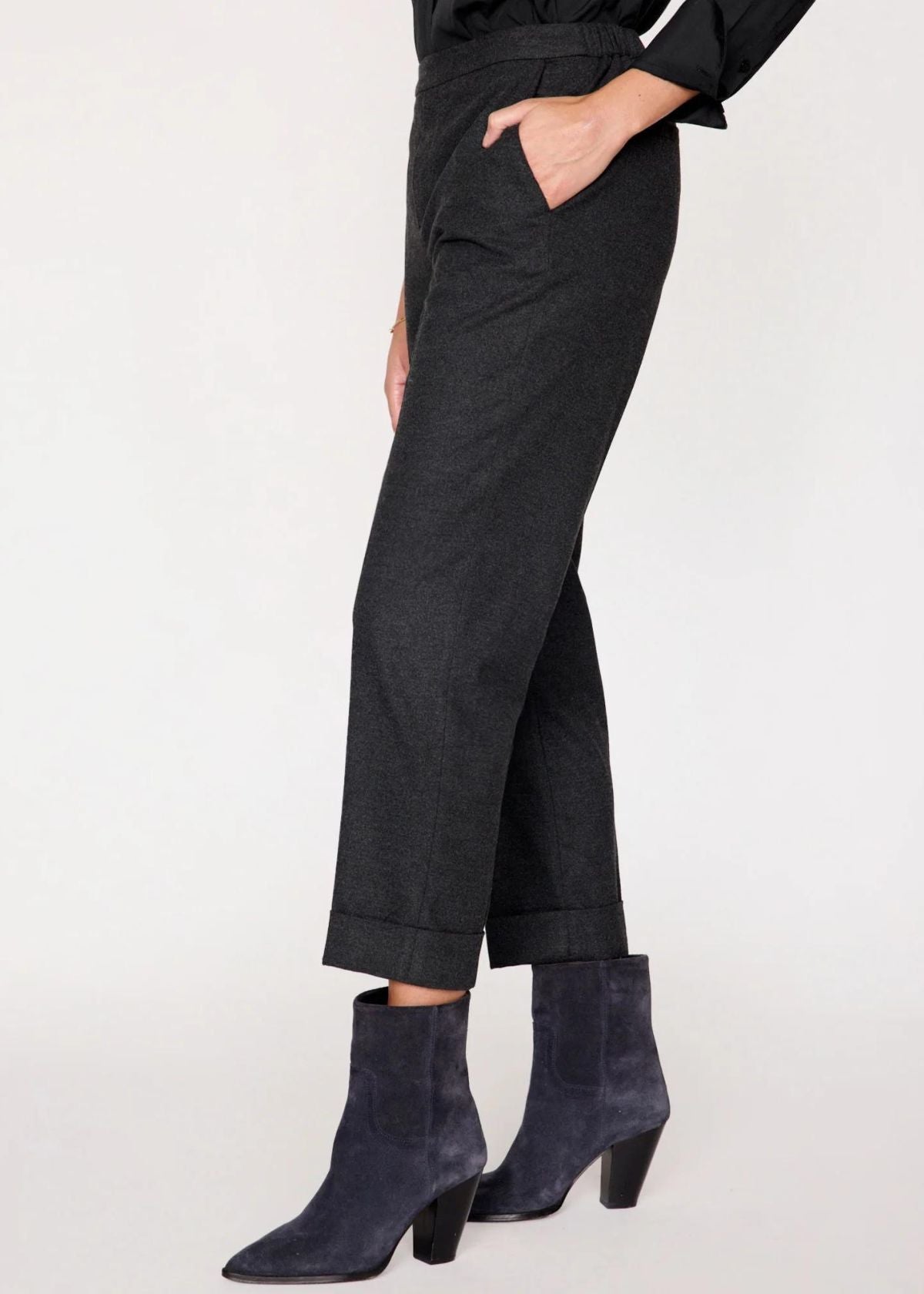 BROCHU WALKER Westport Brushed Pant - Dark Charcoal Melange