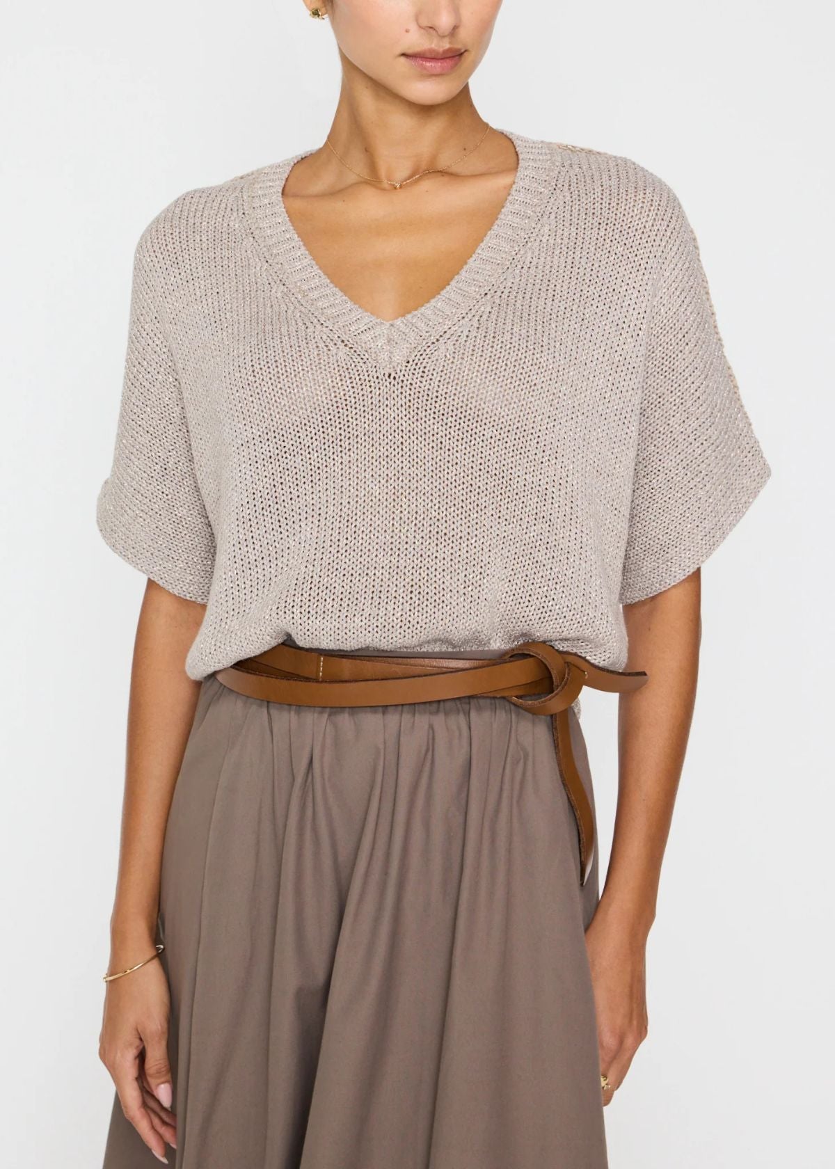 BROCHU WALKER Gaia Knit Top - Moonstone