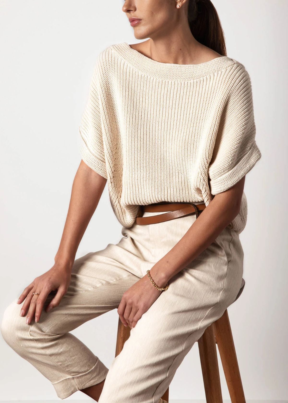 BROCHU WALKER Dree Sweater - Almond