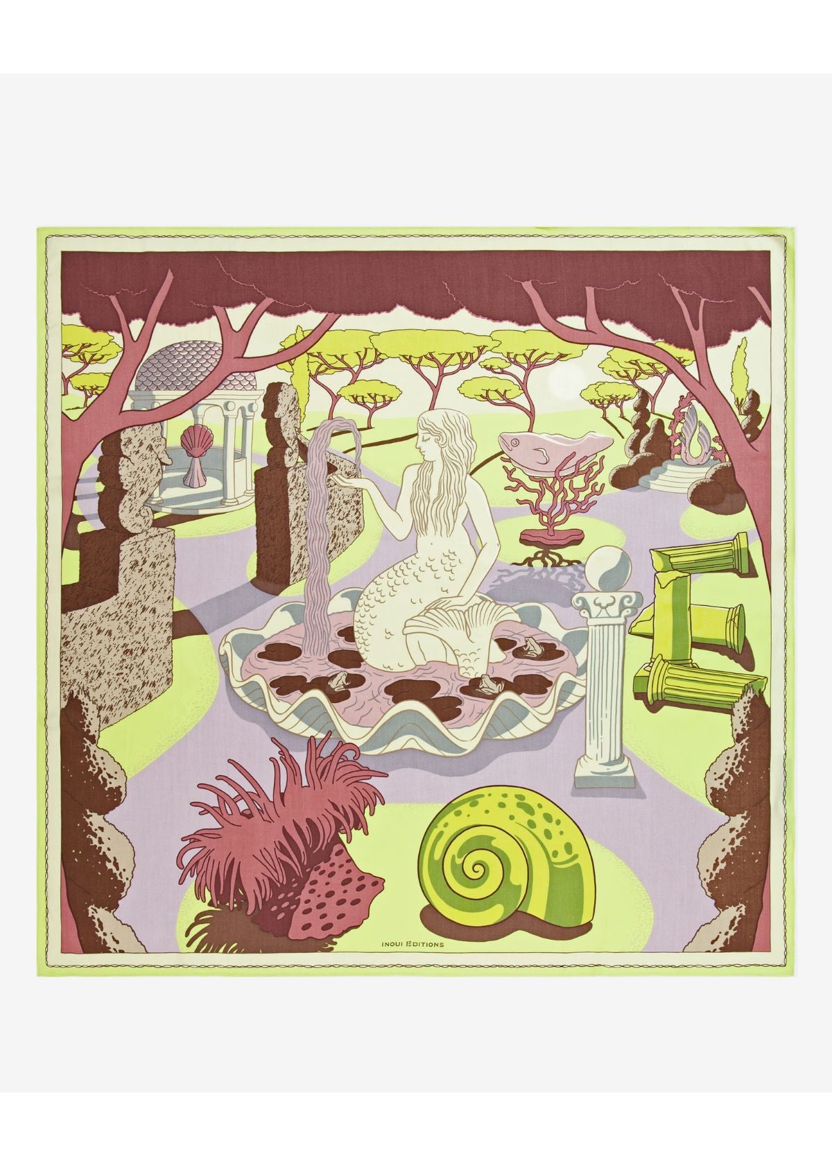 INOUI EDITIONS Square 100 Jardin Scarf - Anise