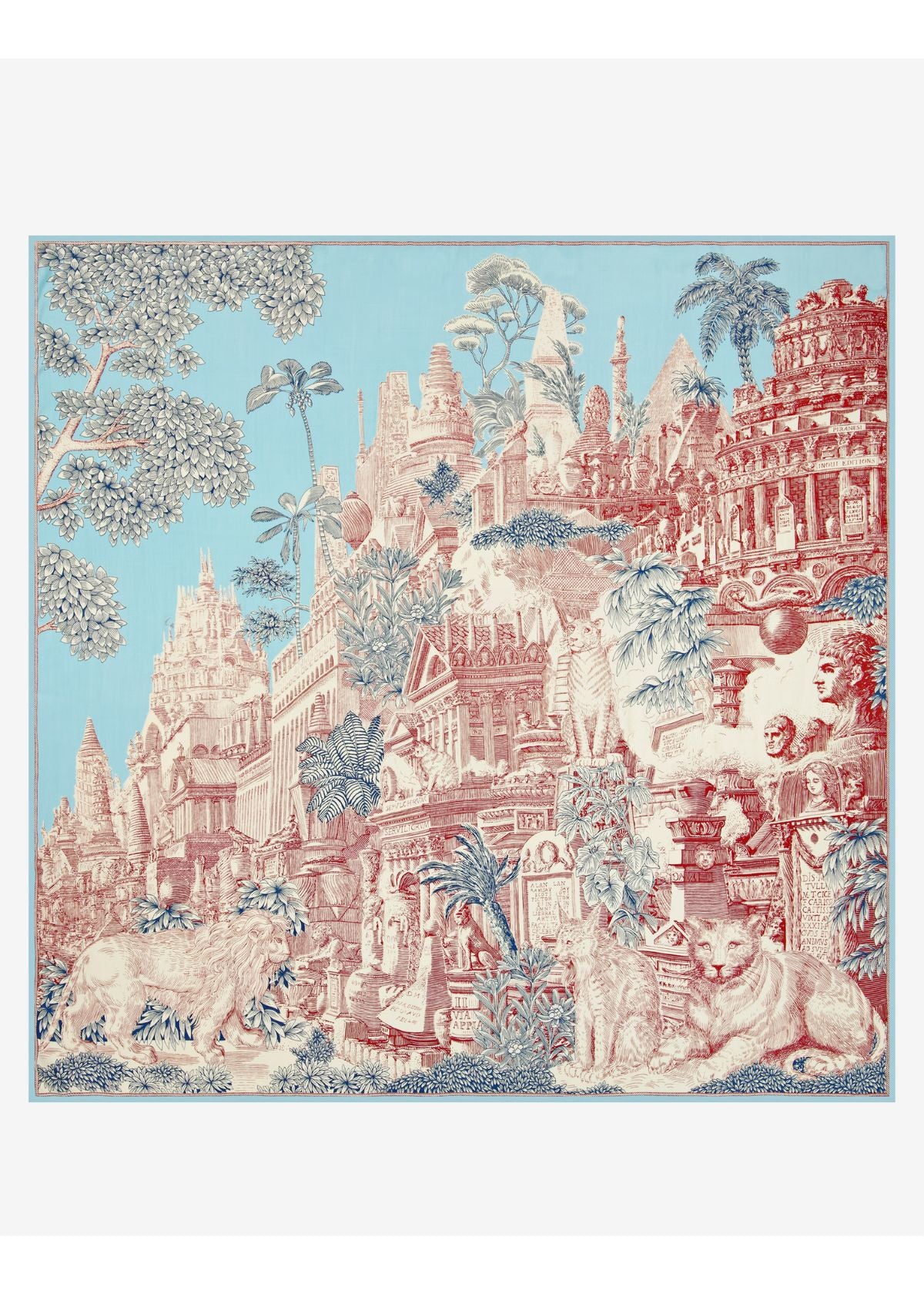 INOUI EDITIONS  Square 130 Piranesi Scarf - Turquoise