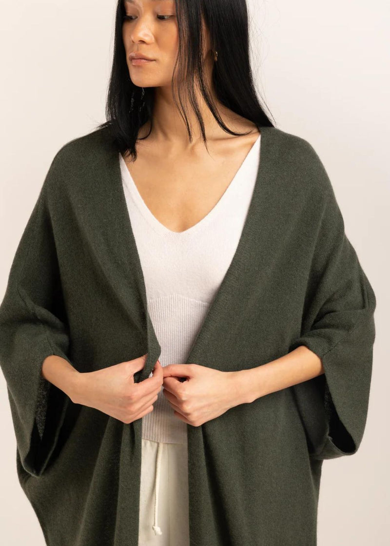CRUSH. Fiji Maxi Kimono - Army Green