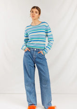 CRUSH. Wizzy Striped Crew Neck Sweater