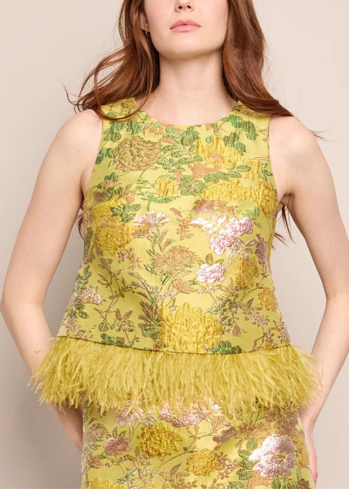 CARA CARA Belmond Top - Floral Matelasse Yellow