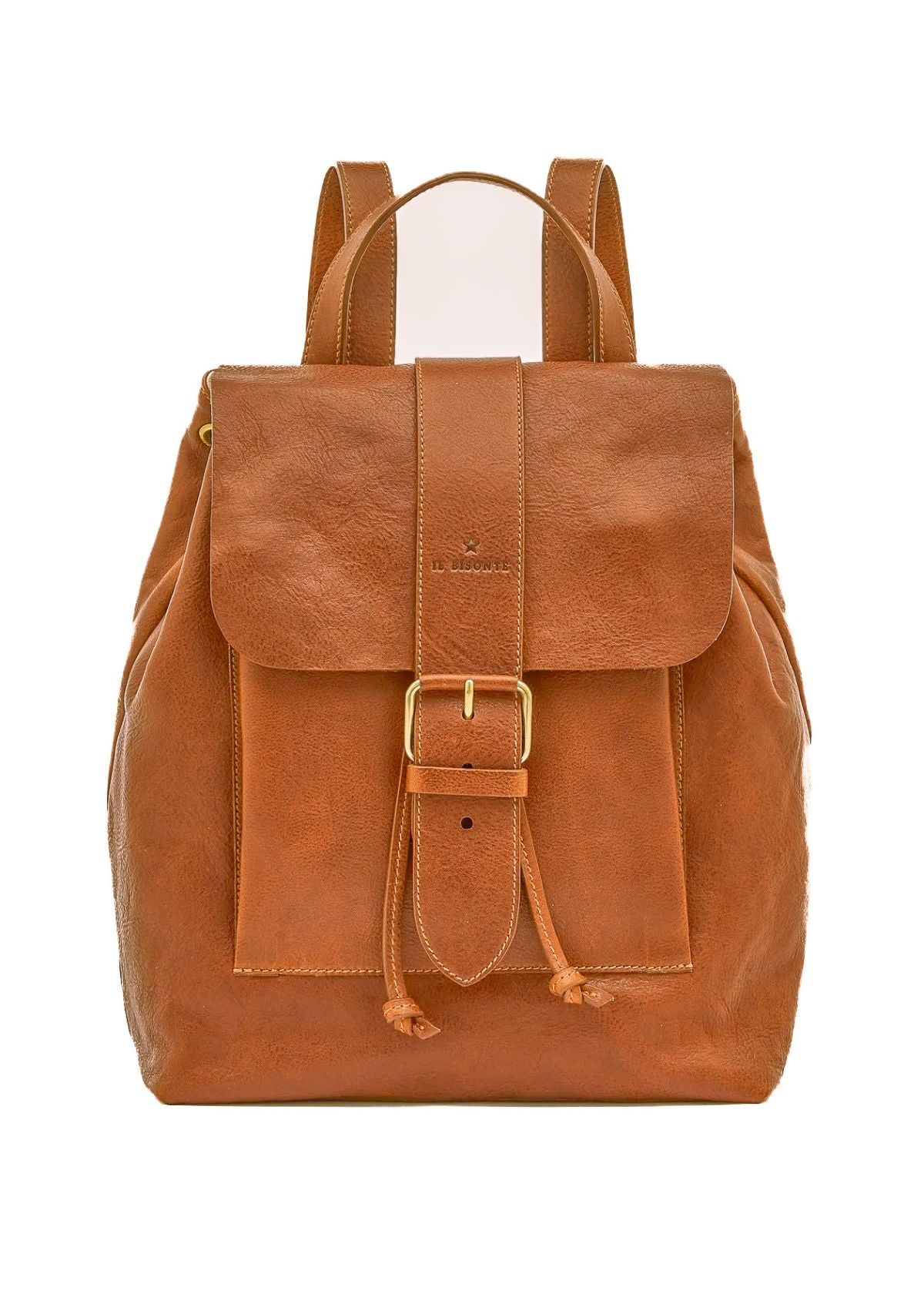 IL BISONTE Leather Backpack - Gianduia