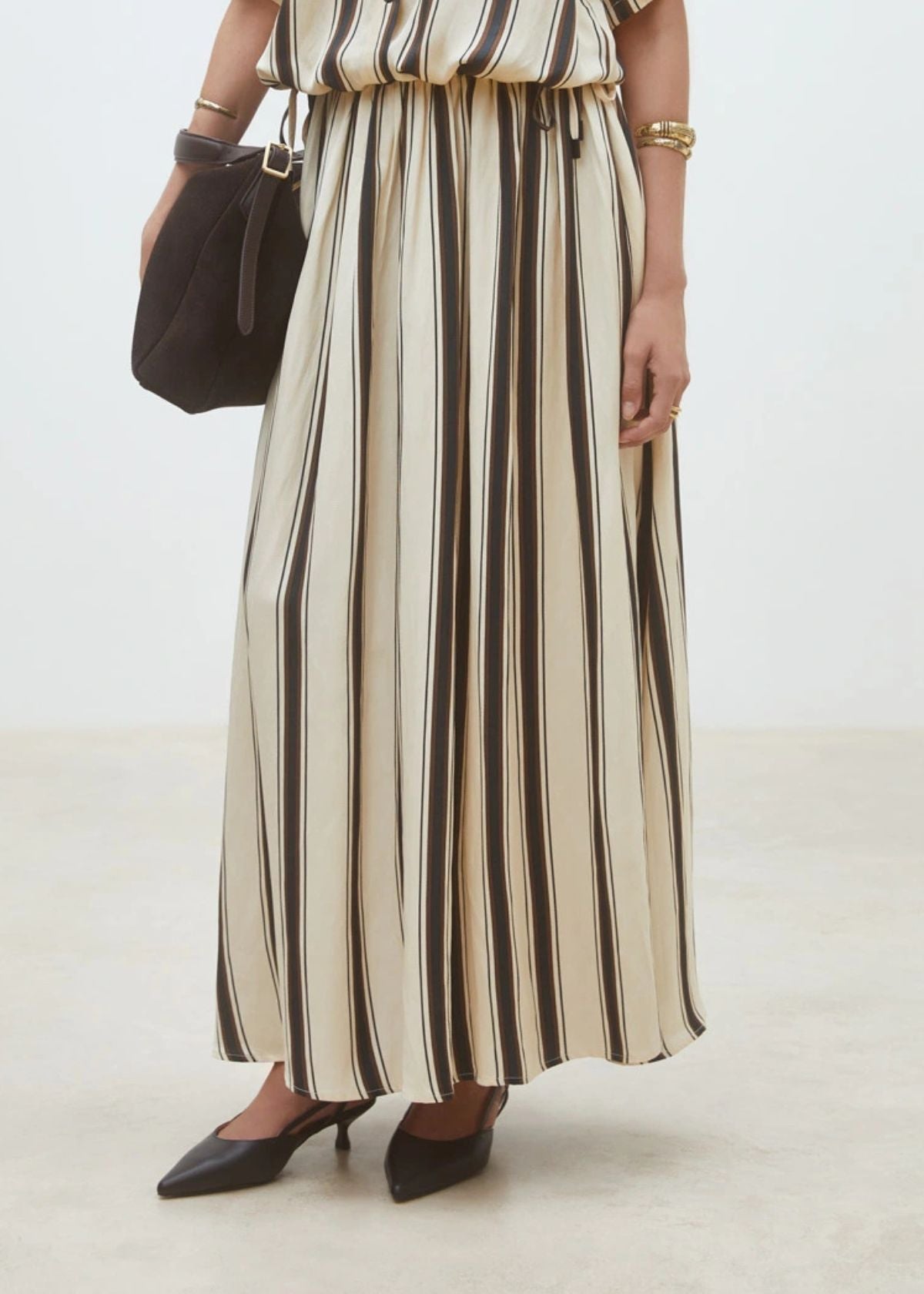 SUNCOO Fidji Long striped skirt