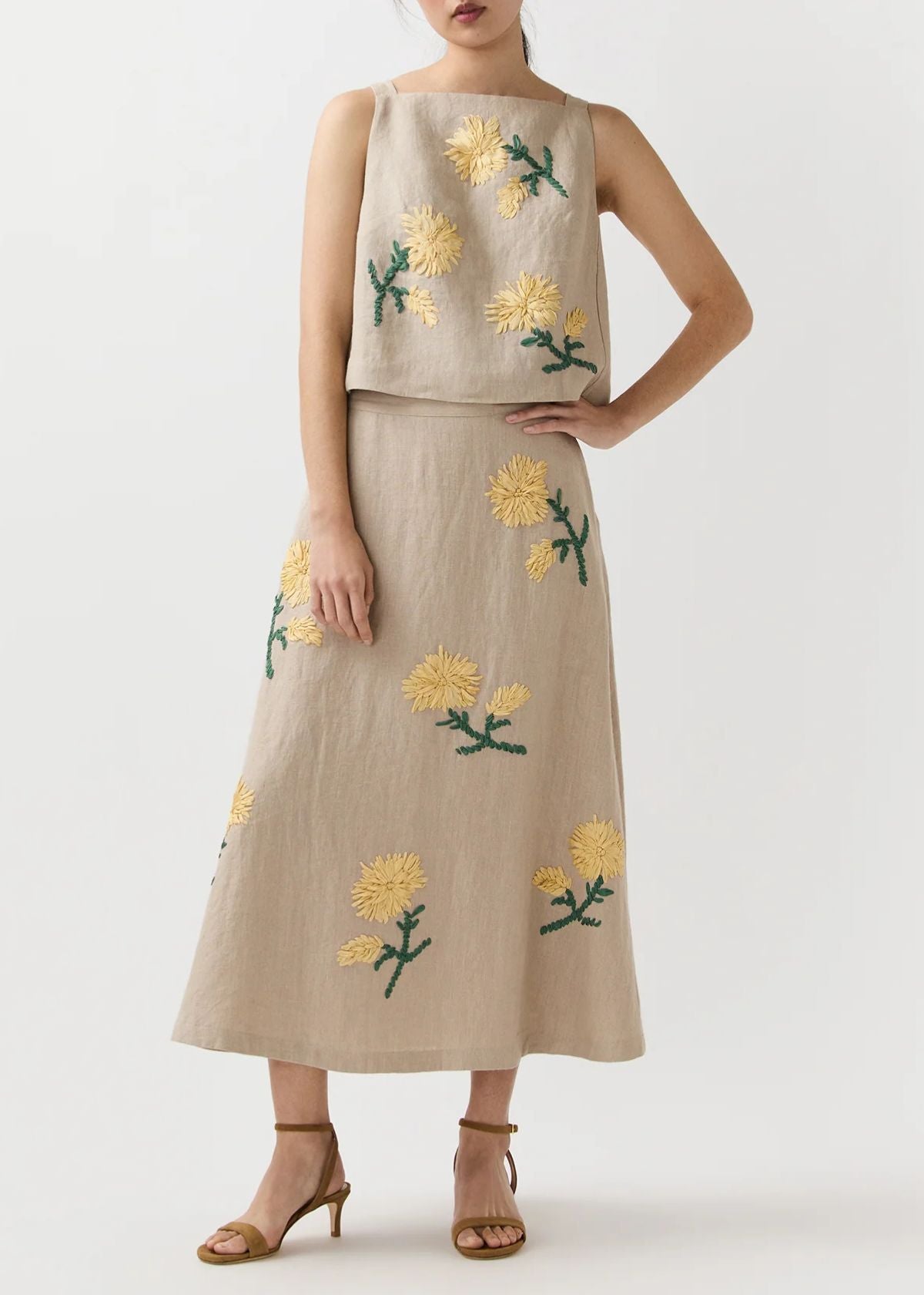 ANN MASHBURN Renee Skirt - Yellow Flax
