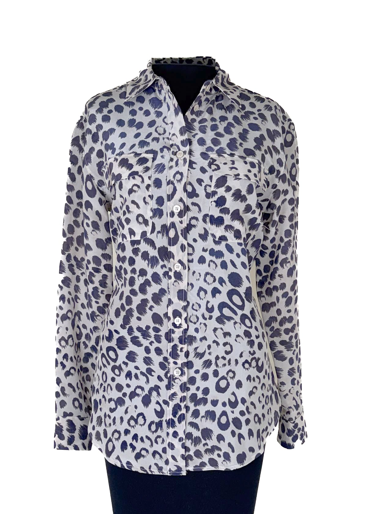 Calliban Silk Shirt - Brown Leopard Pring