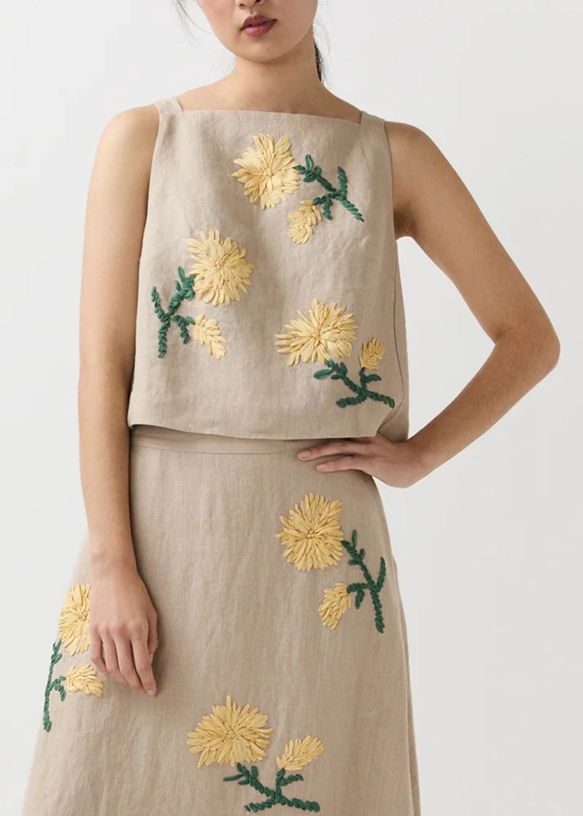 ANN MASHBURN Square Gia Shell - Yellow/Flax