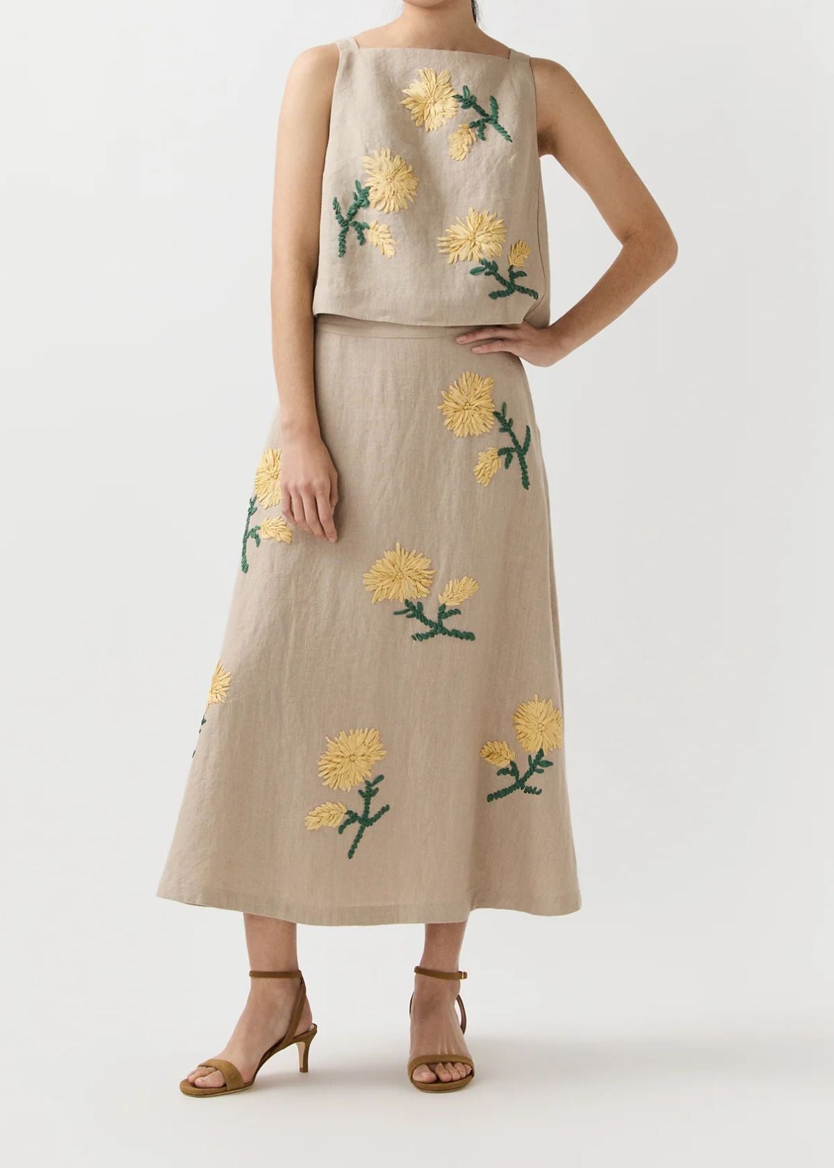 ANN MASHBURN Square Gia Shell - Yellow/Flax