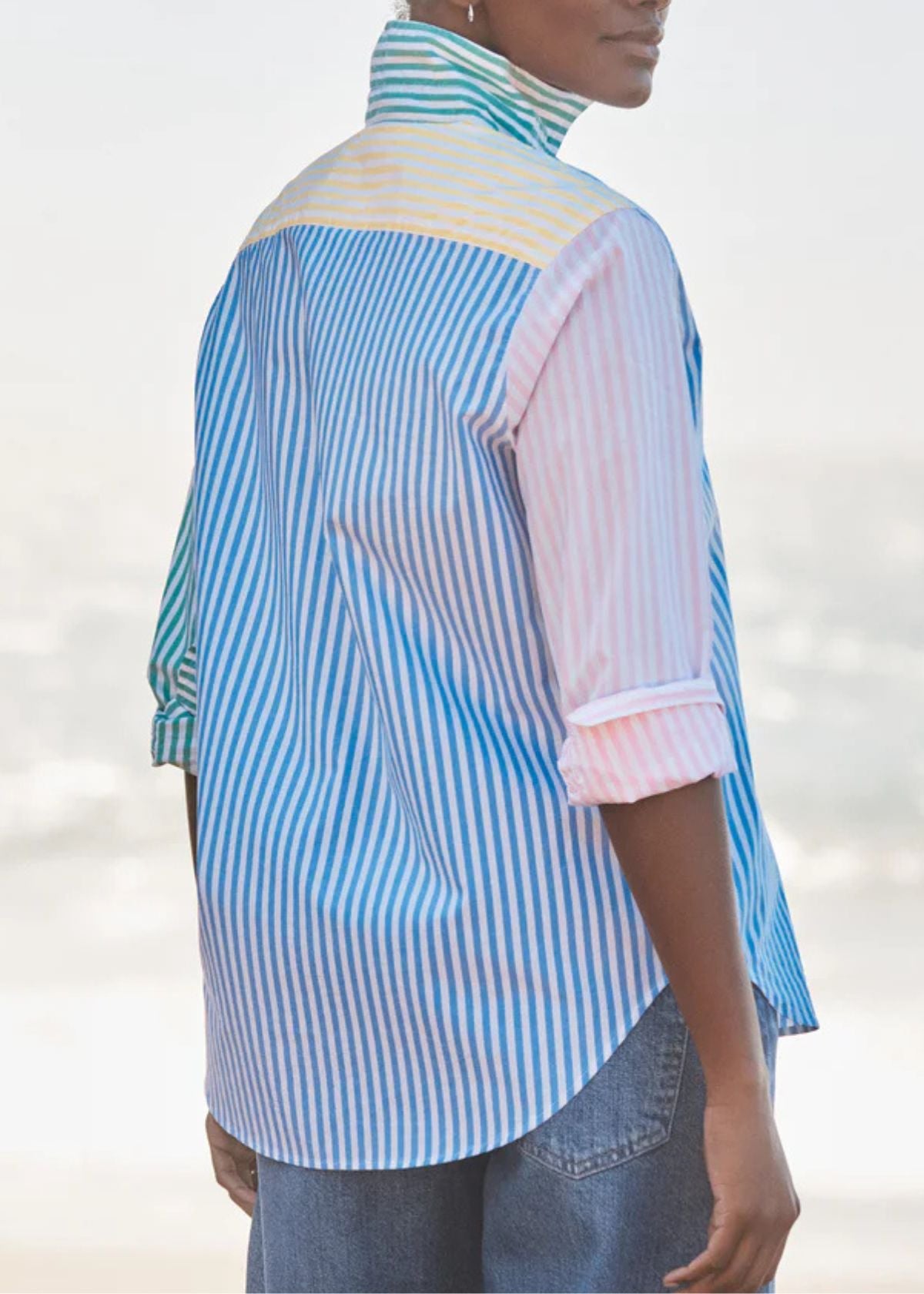 FRANK & EILEEN Eileen Relaxed Button-Up Shirt - Colorblock Stripe