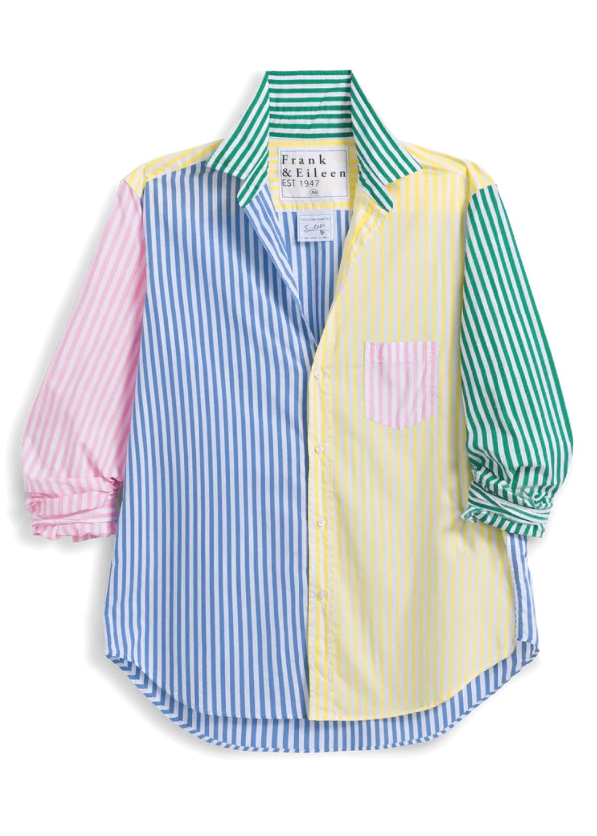 FRANK & EILEEN Eileen Relaxed Button-Up Shirt - Colorblock Stripe