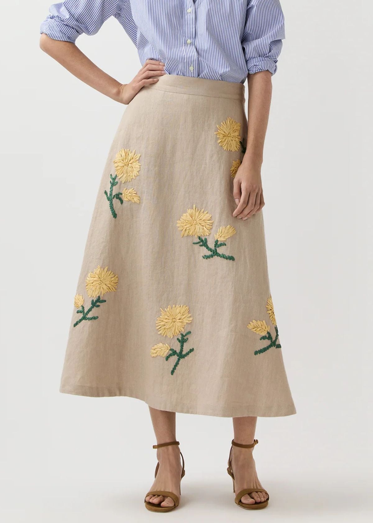 ANN MASHBURN Renee Skirt - Yellow Flax