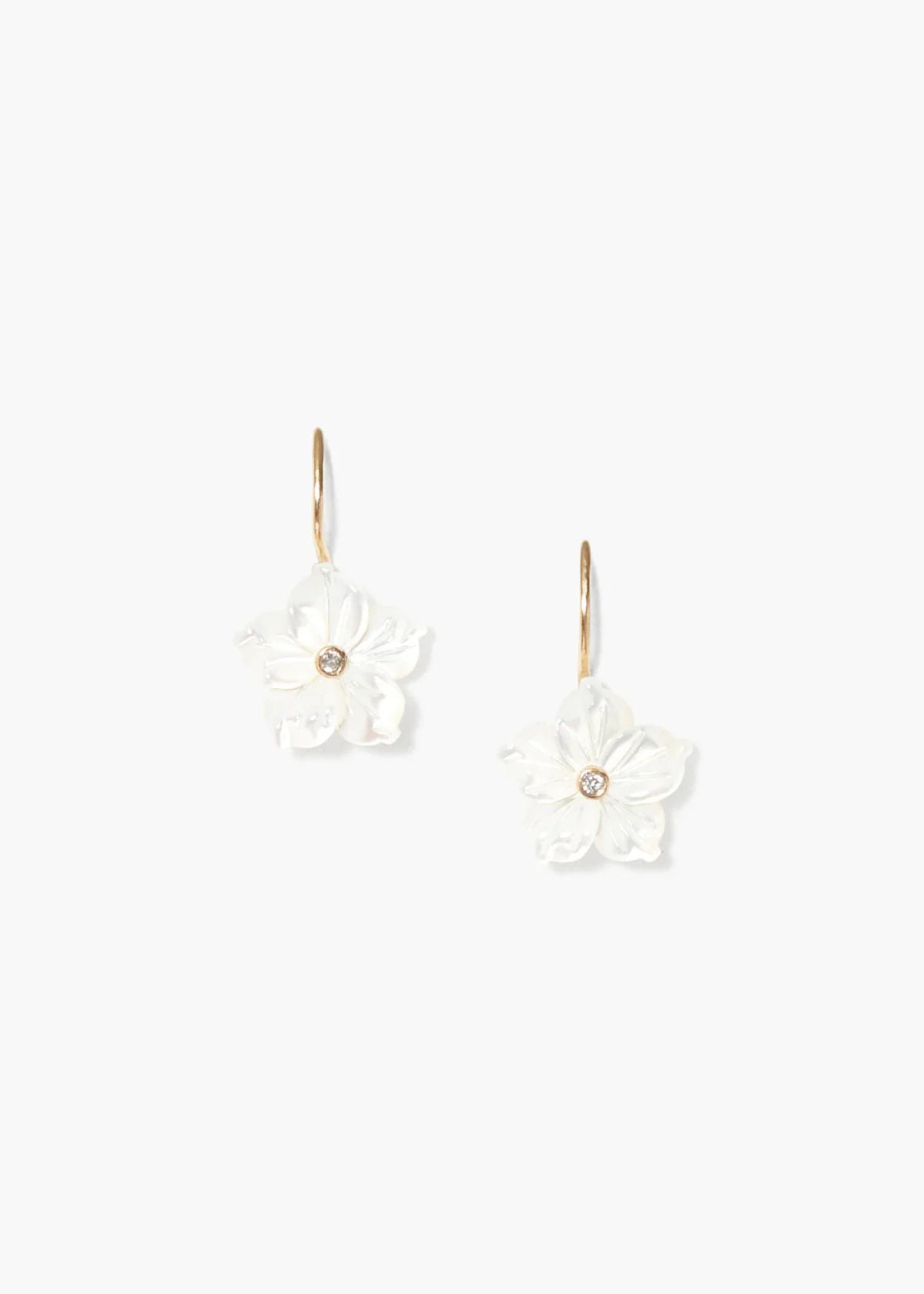 CHAN LUU 14K Plumeria Earring - White Mop