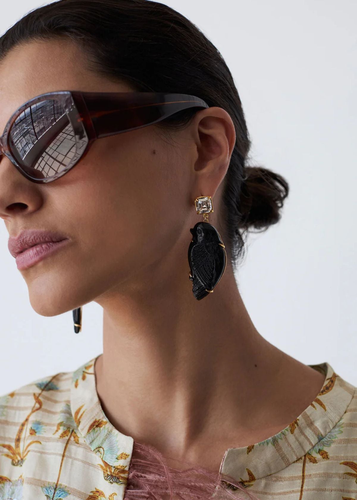 CHAN LUU Dove Earring - Black Obsidian