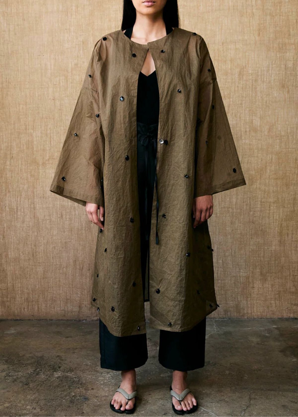 CHAN LUU Chandelier Paper Trench - Olive