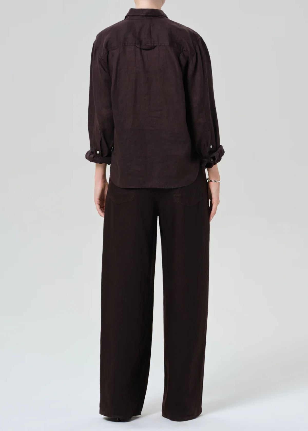 CITIZENS OF HUMANITY Brynn Drawstring Linen Pant - Chocolate