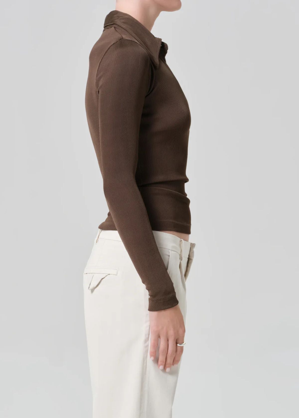 CITIZENS OF HUMANITY Shaea Polo Top - Cocoa