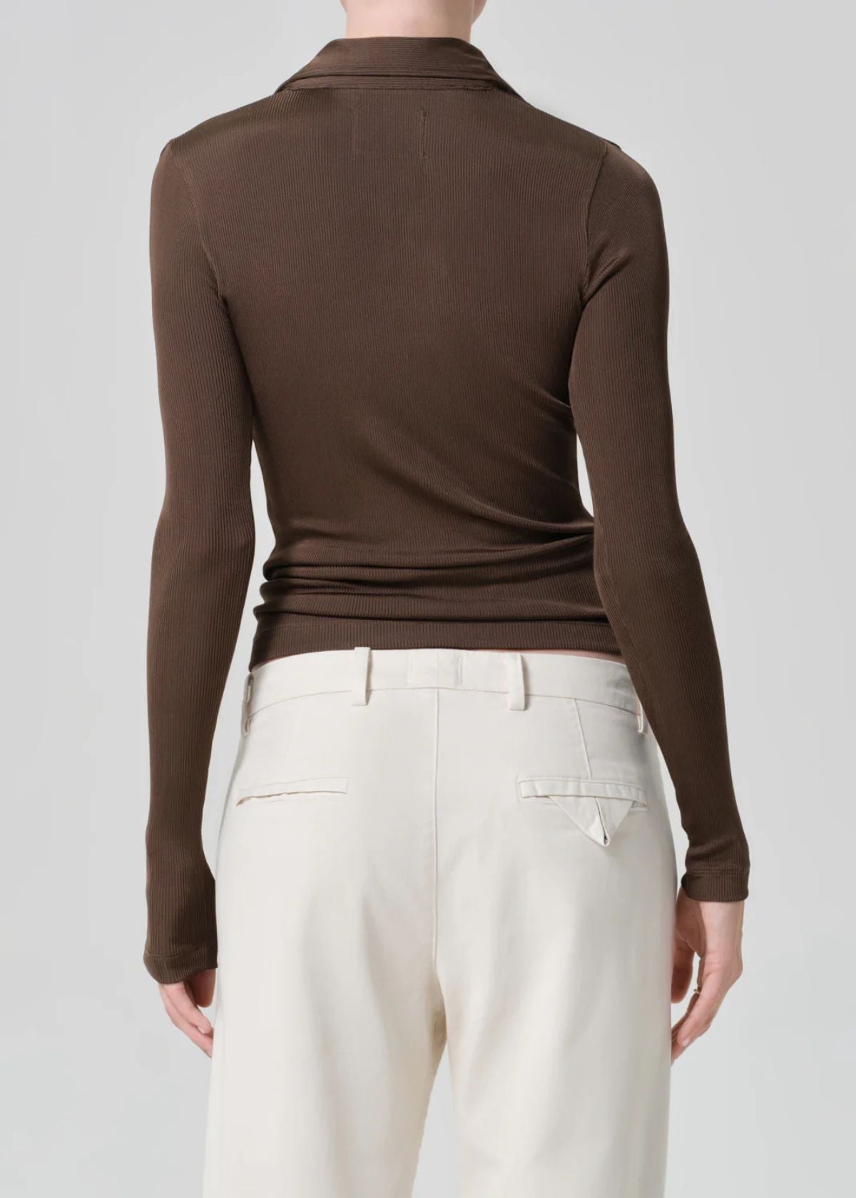CITIZENS OF HUMANITY Shaea Polo Top - Cocoa