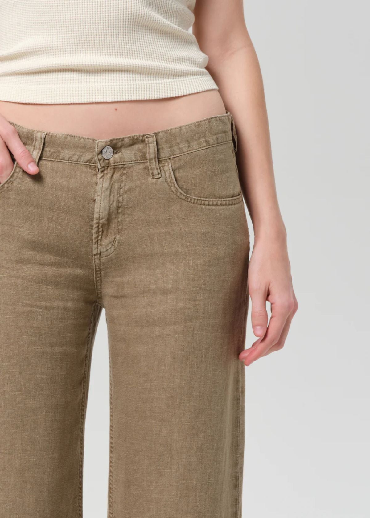 CITIZENS OF HUMANITY Nora Linen Trouser Leg Pant - Reservoir