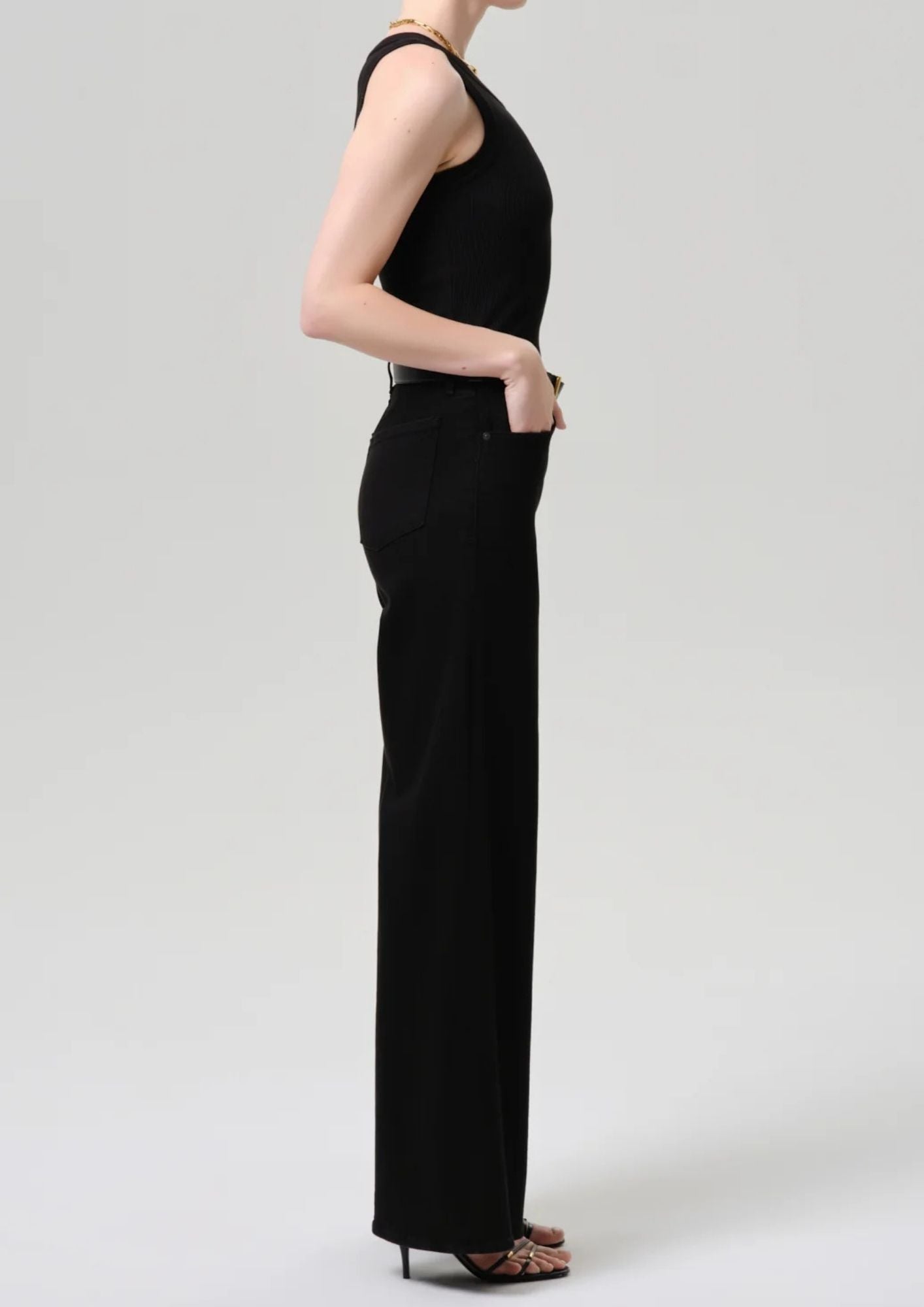 CITIZENS OF HUMANITY Lyra Long Wide Leg - Plush Black
