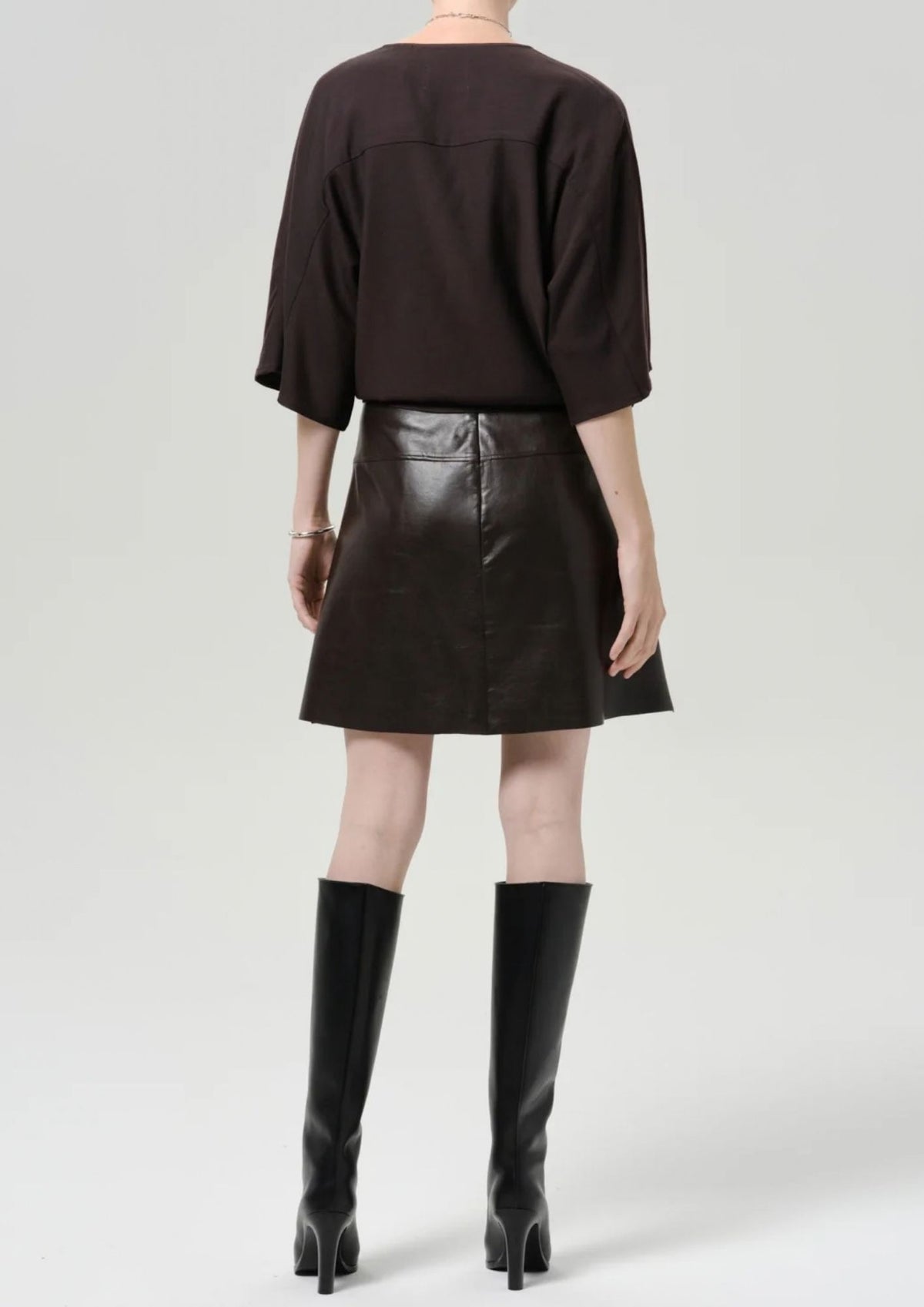 CITIZENS OF HUMANITY Soraya Knee Length Skirt - Chocolate Dark Brown