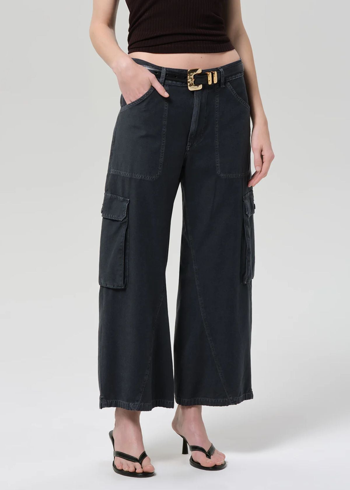 CITIZENS OF HUMANITY Thassos Twisted Seam Utility Pant - Washed Black