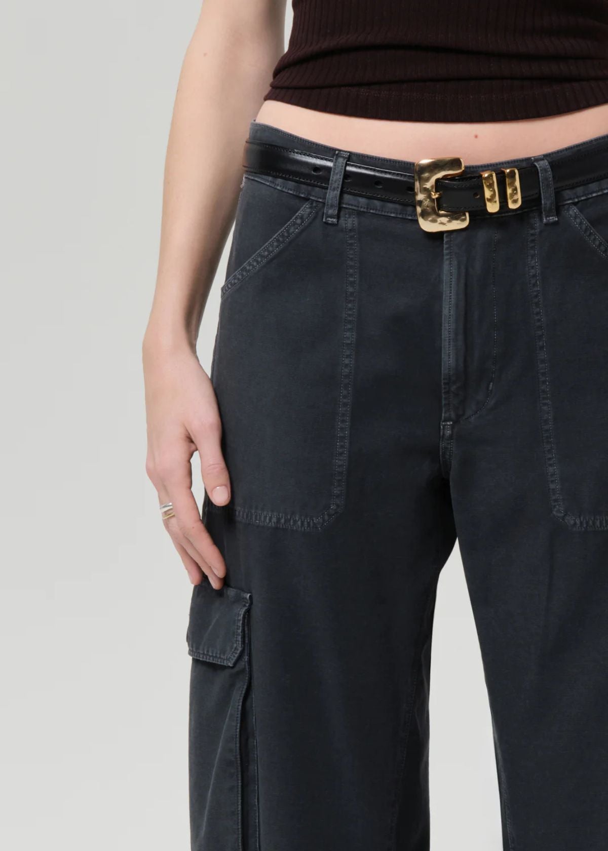 CITIZENS OF HUMANITY Thassos Twisted Seam Utility Pant - Washed Black