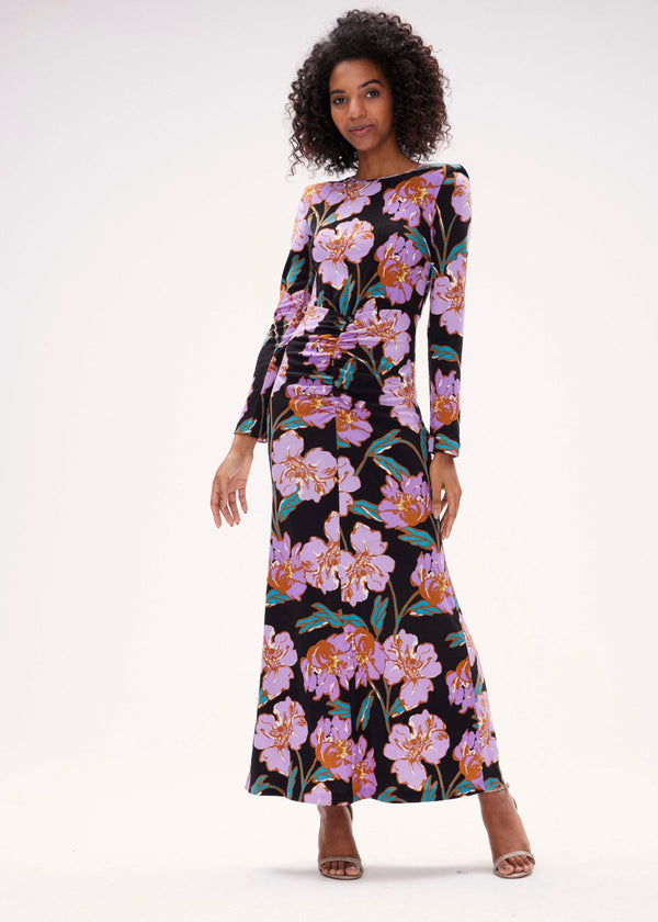 DVF Madge Maxi Dress - Outline Floral Pink