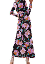 DVF Madge Maxi Dress - Outline Floral Pink