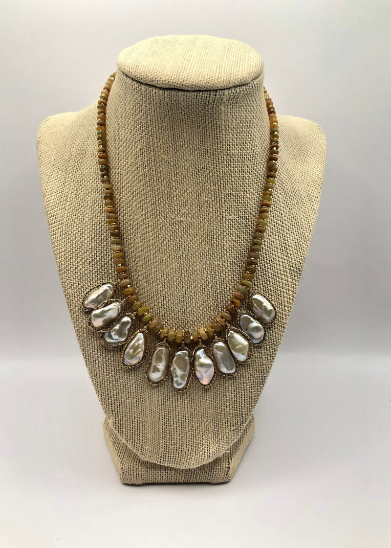 DANA KELLIN Pearl and Opal Beaded Necklace