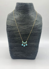 DANA KELLIN Amazonite Turquoise Gold Necklace