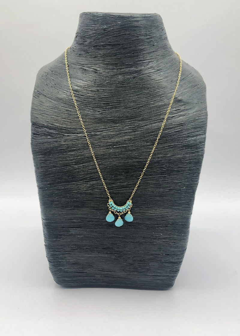 DANA KELLIN Amazonite Turquoise Gold Necklace