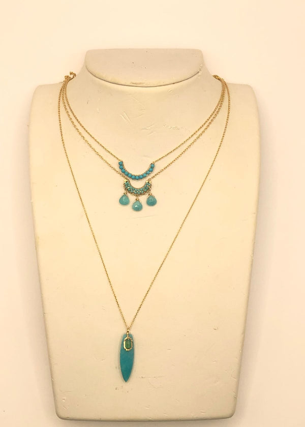 DANA KELLIN Amazonite Turquoise Gold Necklace