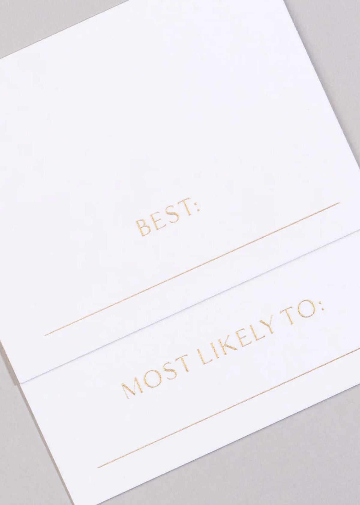 DEAR ANNABELLE Superlatives Place Card Set