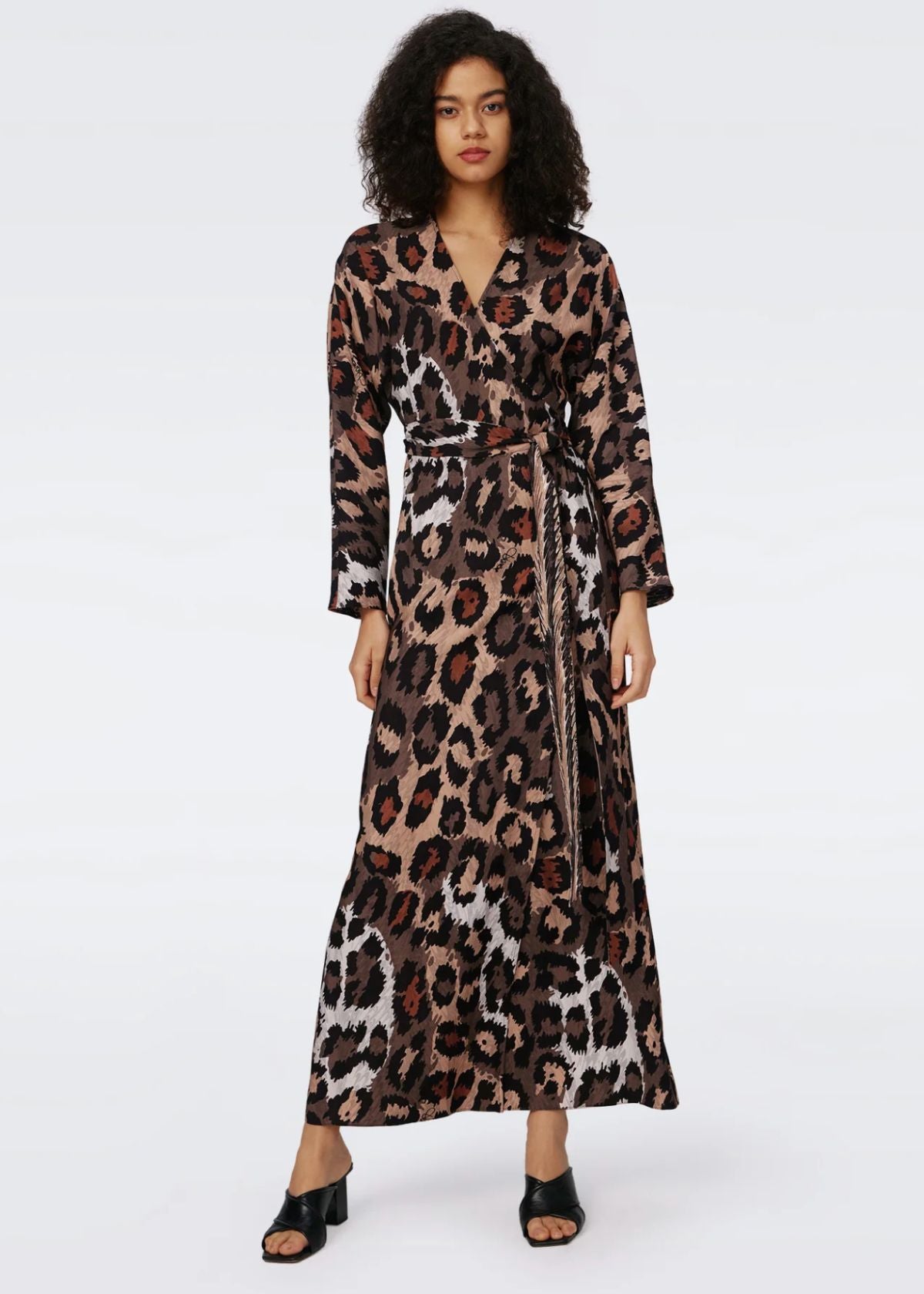 DVF Babette Reversible Wrap Dress - Feather Boa and Jungle Cat