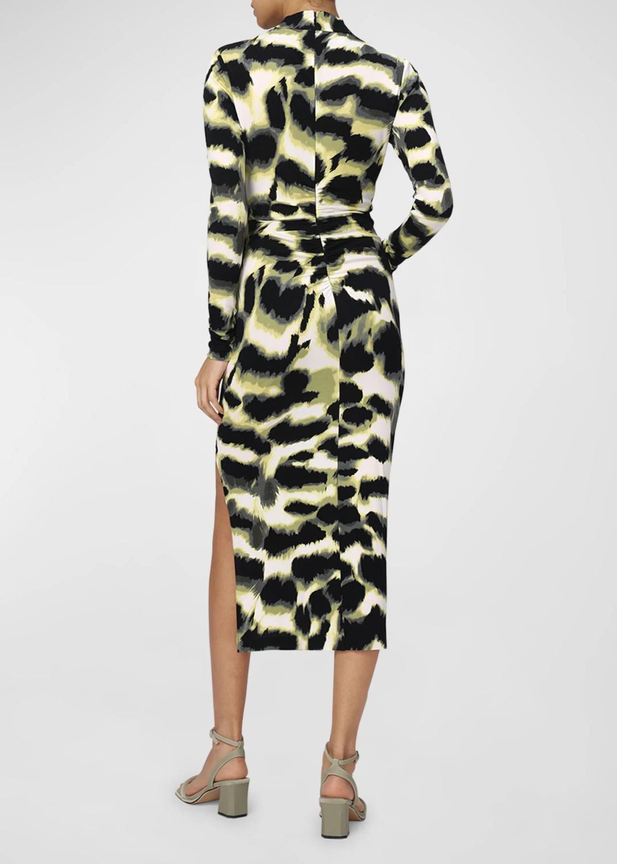 DVF Sonja Abstract Print Dress - Wild Thing Shadow Green