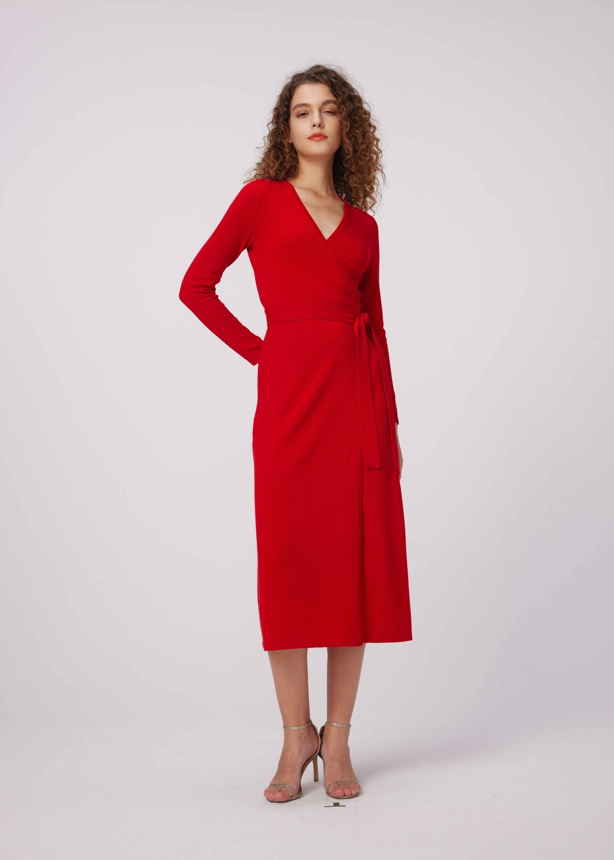 DVF Astrid Wool Cashmere Wrap Dress - Akane