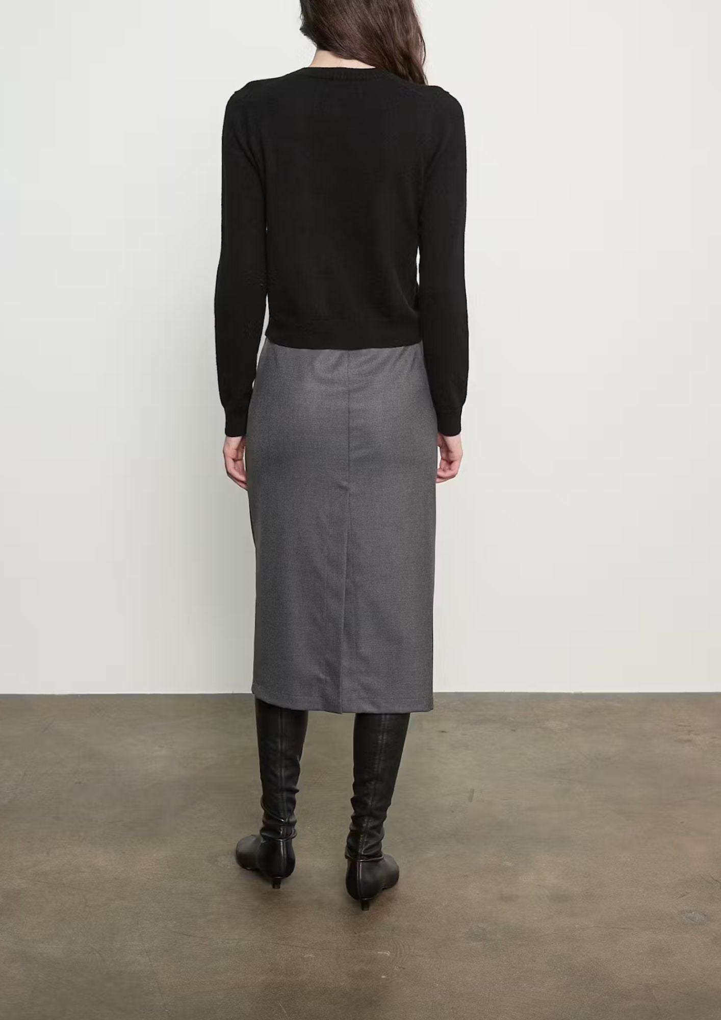 ENZA COSTA Suiting Minimal Skirt - Dark Heather Grey