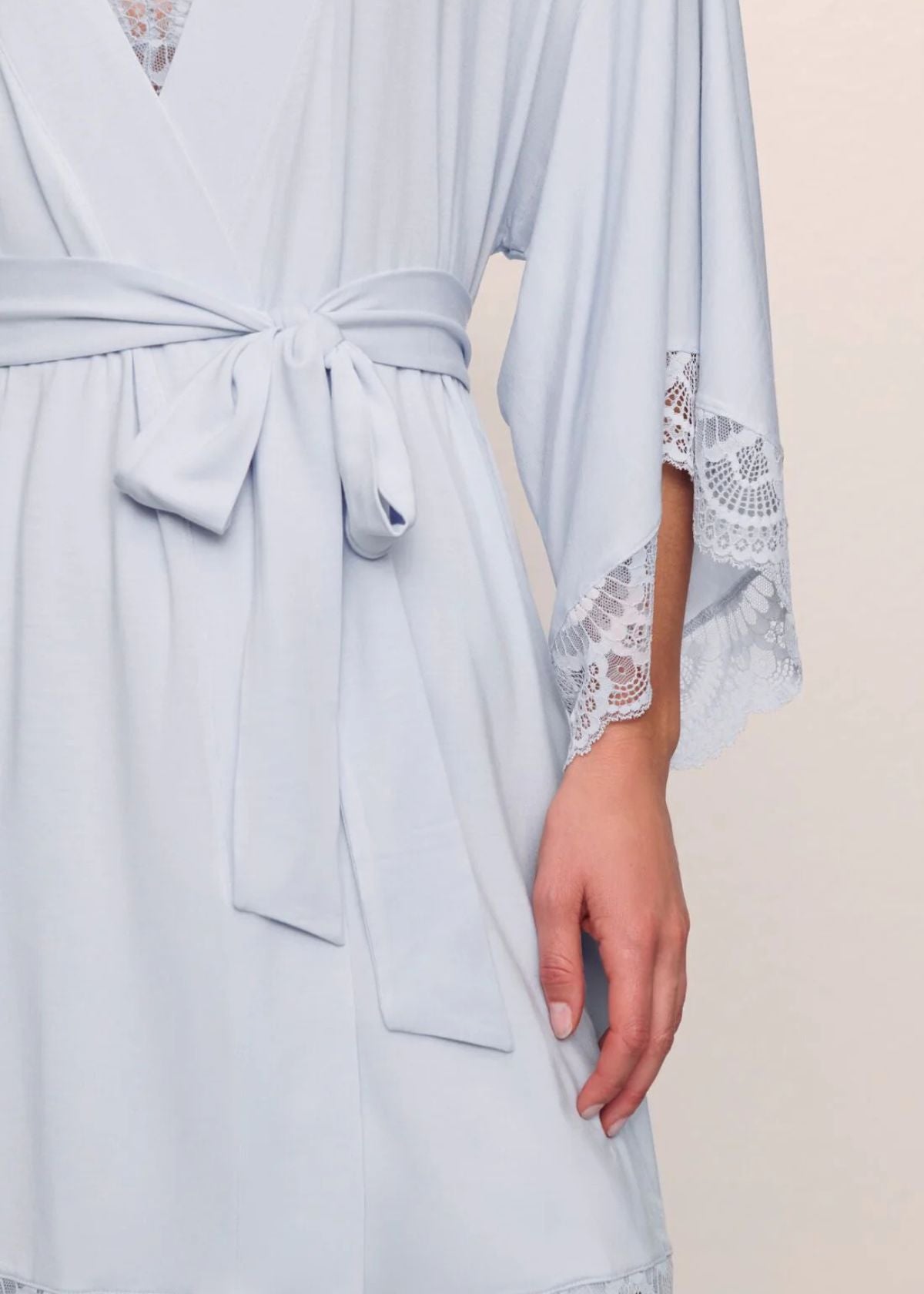 EBERJEY Mariana Short Robe - Ice Blue