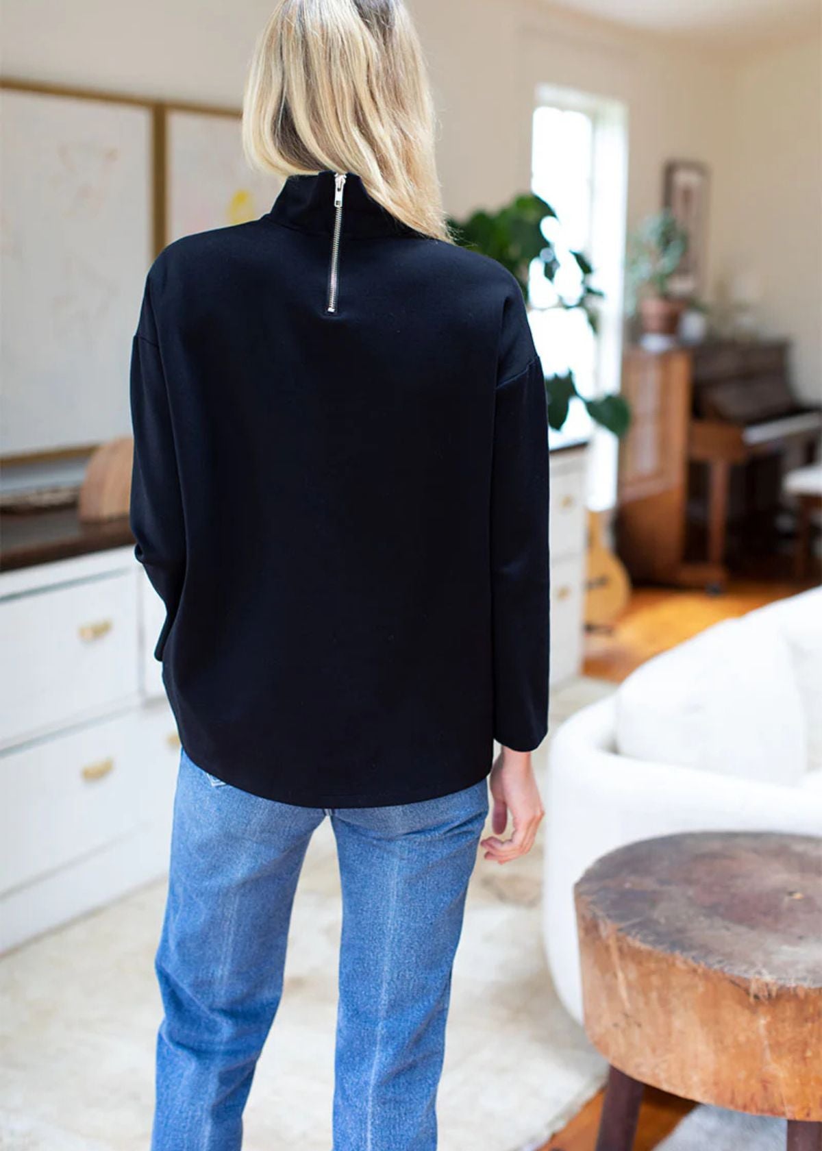 EMERSON FRY Edie Top - Black Ponte