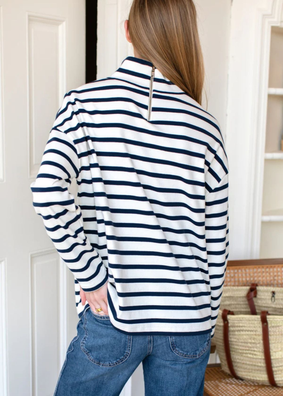 EMERSON FRY Edie Top - Navy Stripe