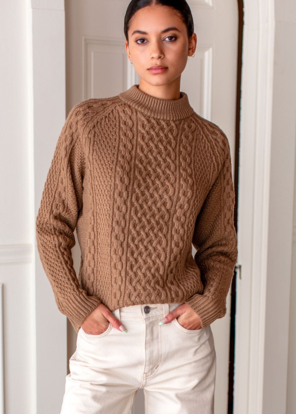 EMERSON FRY Fisherman Sweater - Camel