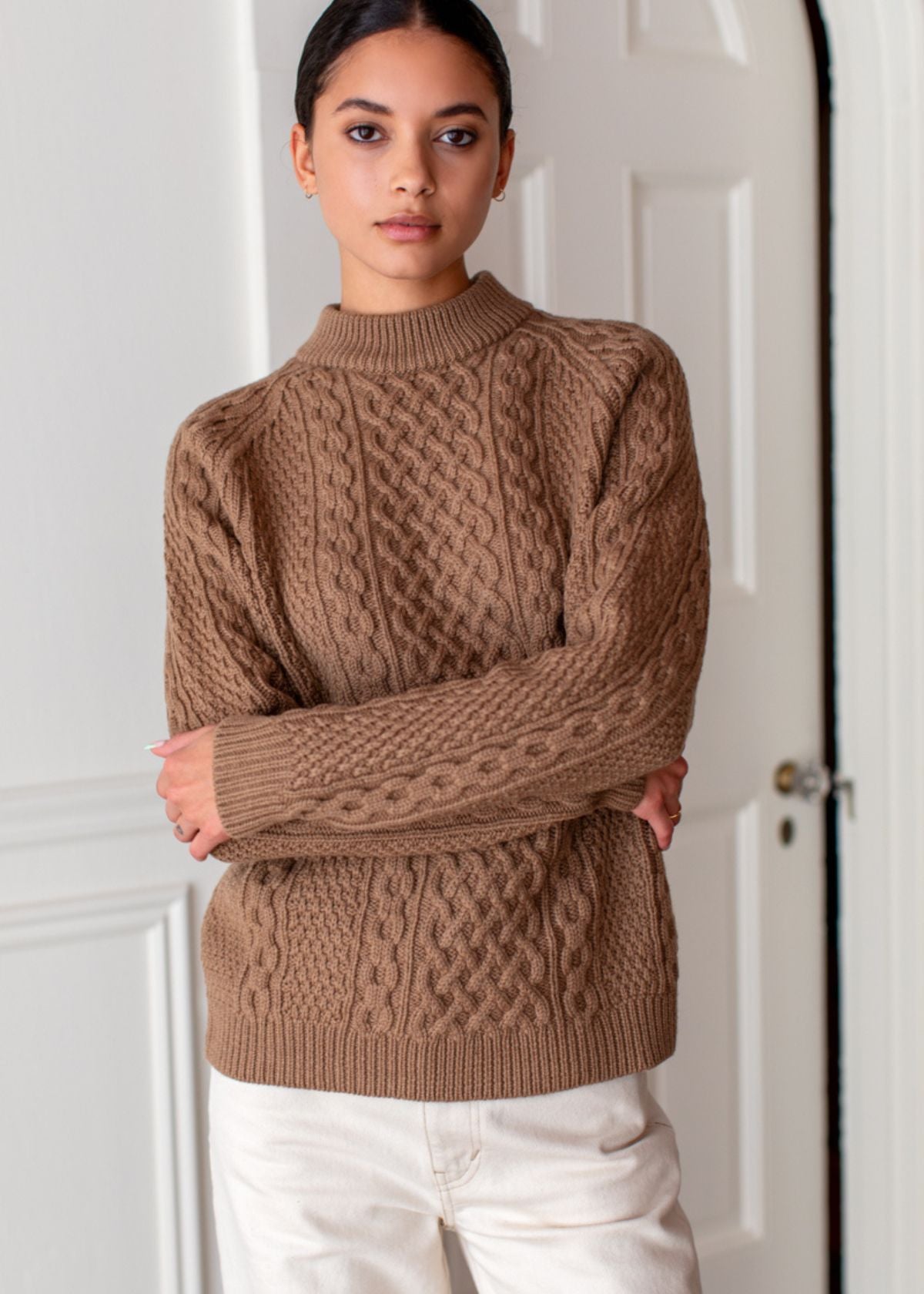 EMERSON FRY Fisherman Sweater - Camel