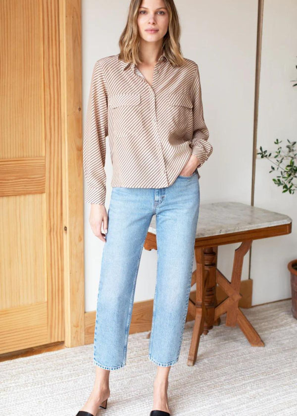 EMERSON FRY Idun Stripe Utility Top - Ginger and Polar