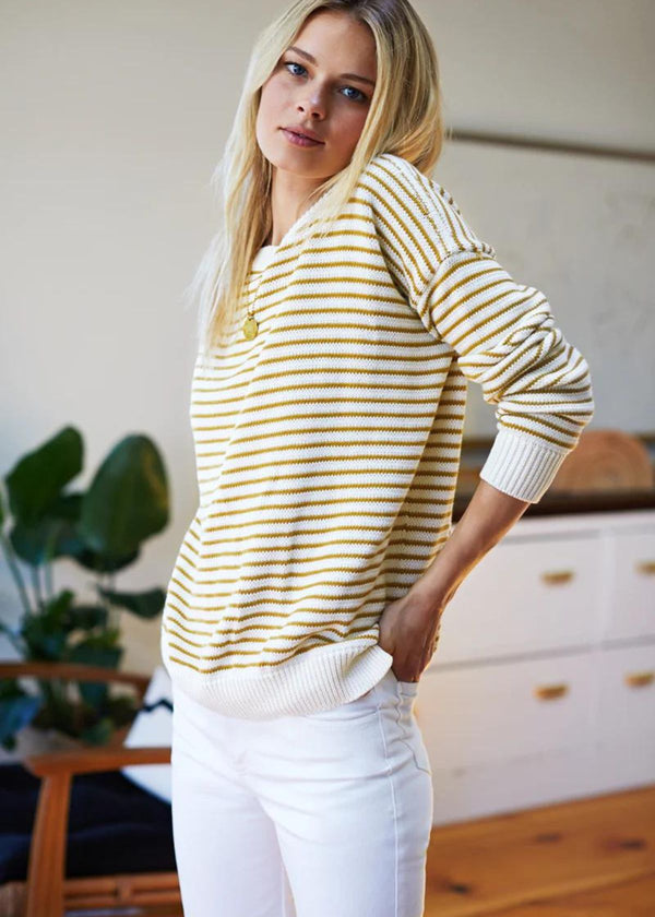 EMERSON FRY Carolyn Sweater - Marigold Stripe Organic