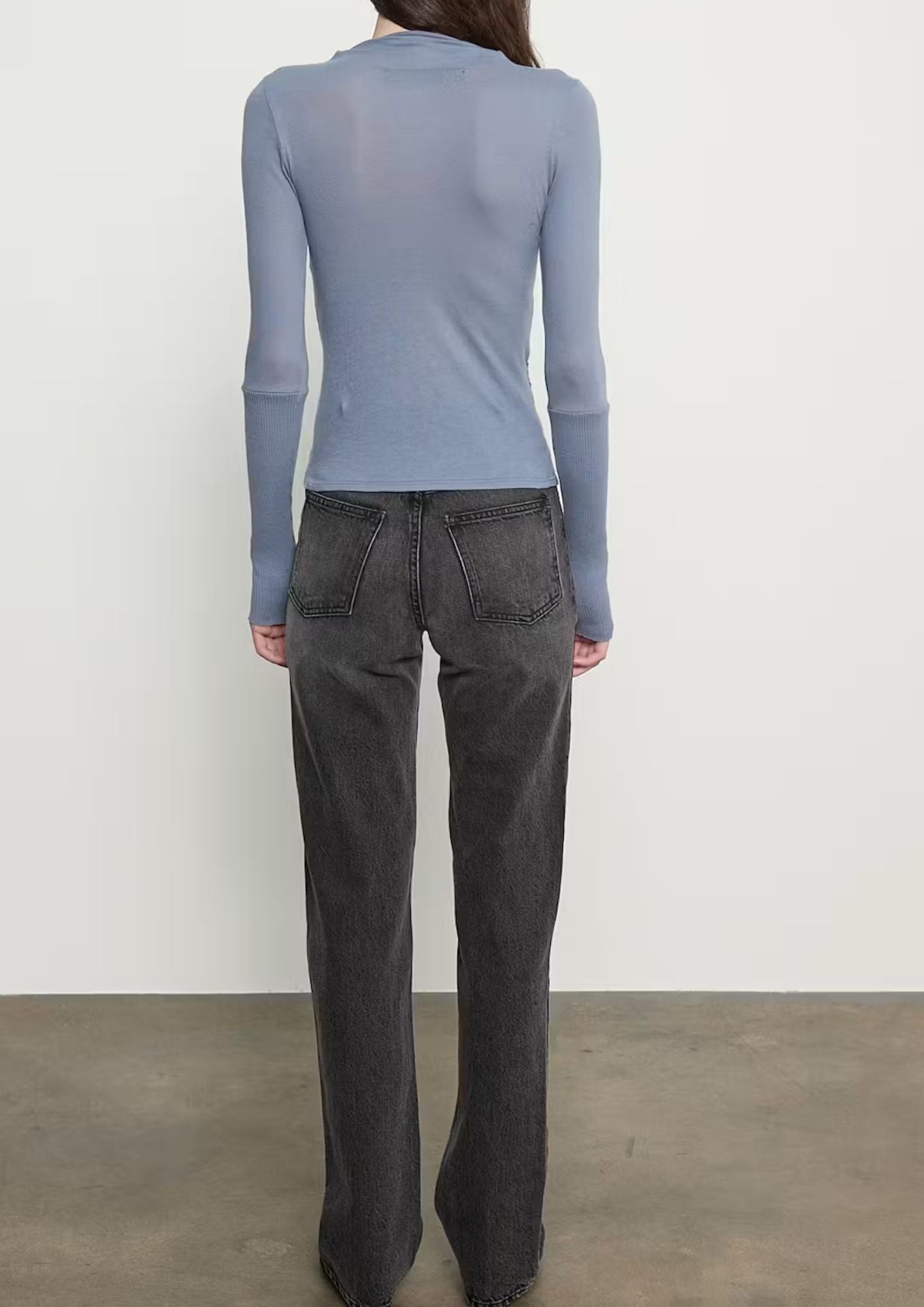 ENZA COSTA Cashmere Twist Top - Steel Blue