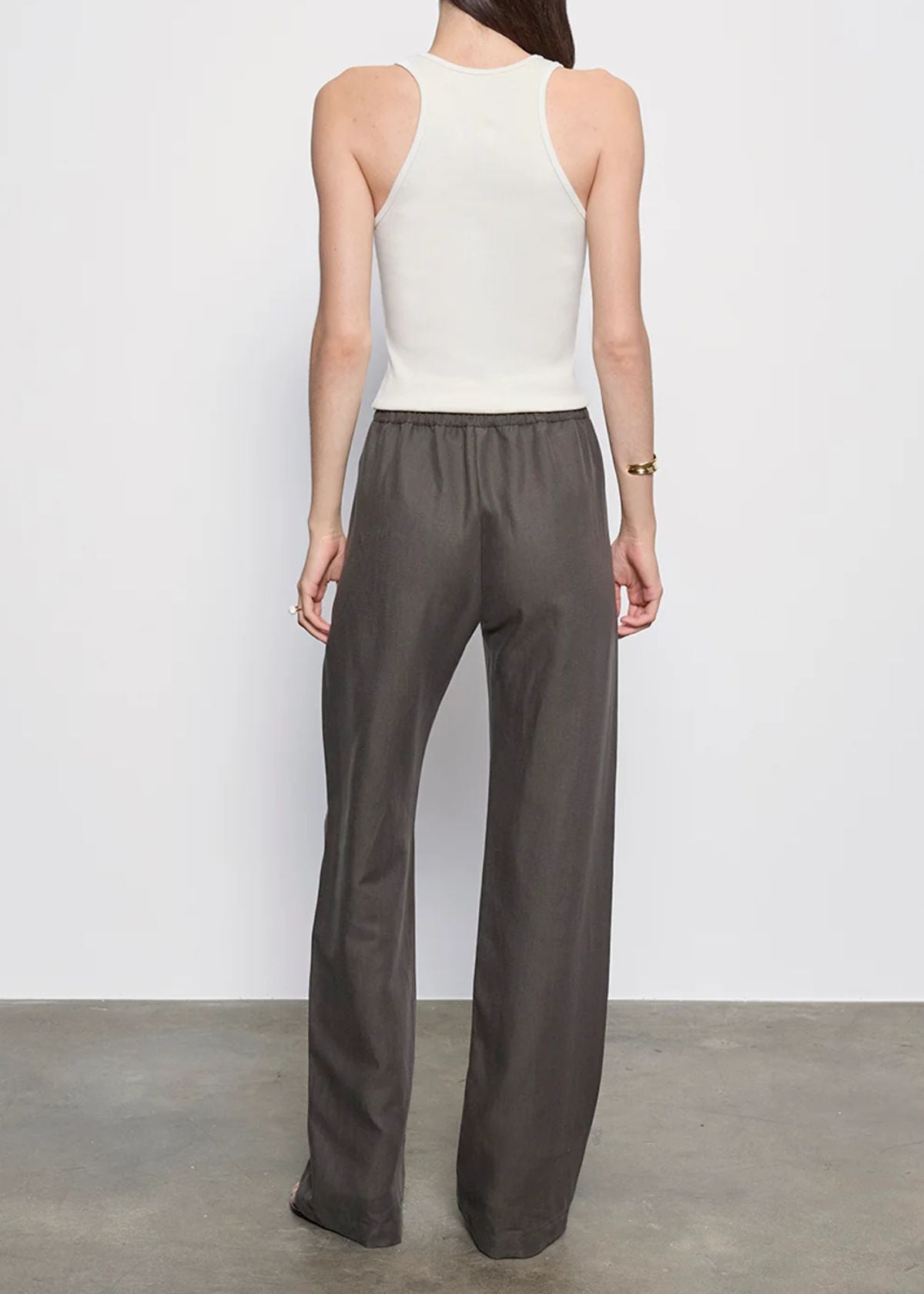 ENZA COSTA Cotton Rib Boy Tank Top - Pearl Grey